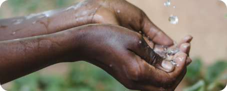 Hands with water